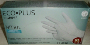 100 nitrile XL disposable/examination gloves size XL, white